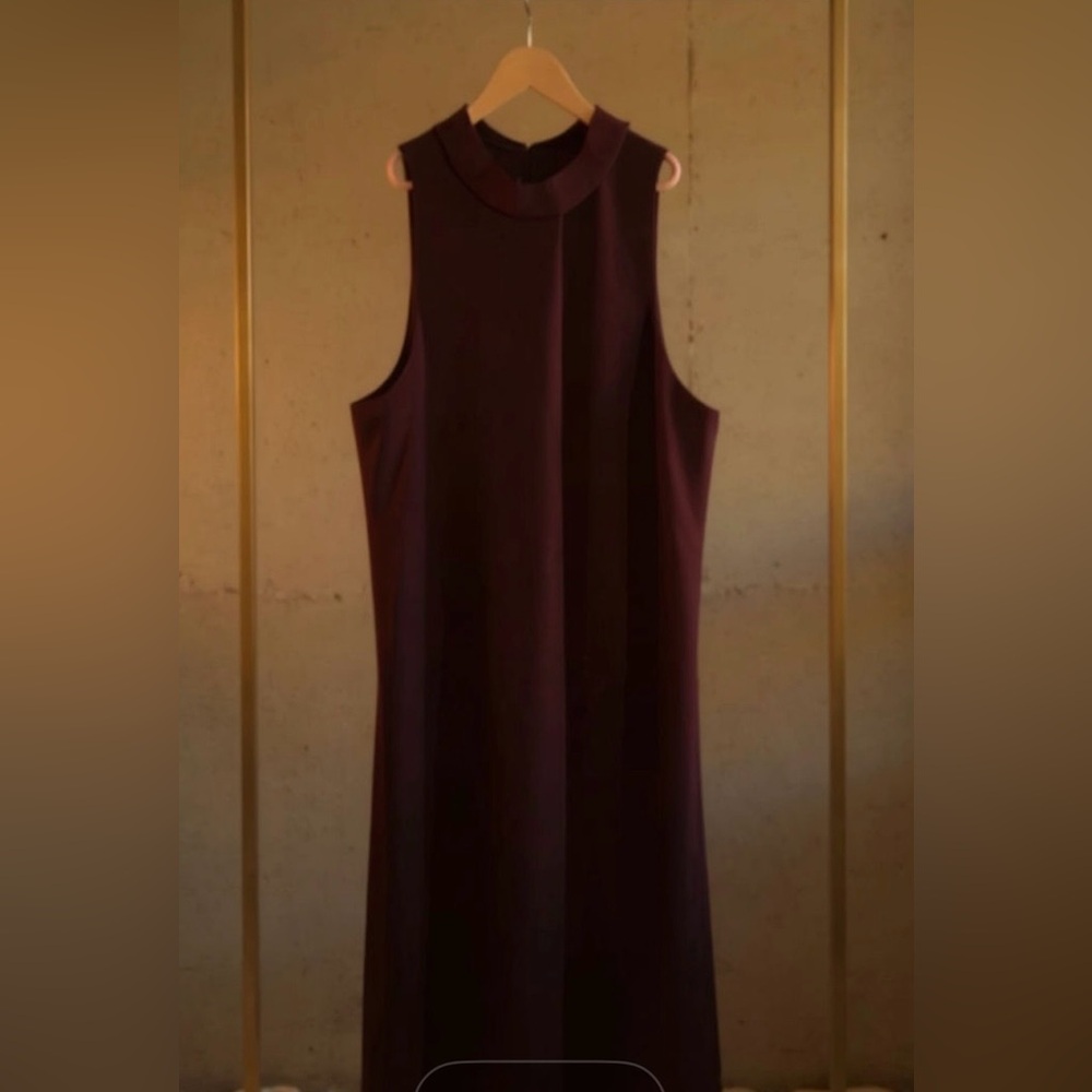 Elegant Sleeveless Derp Burgundy Dress